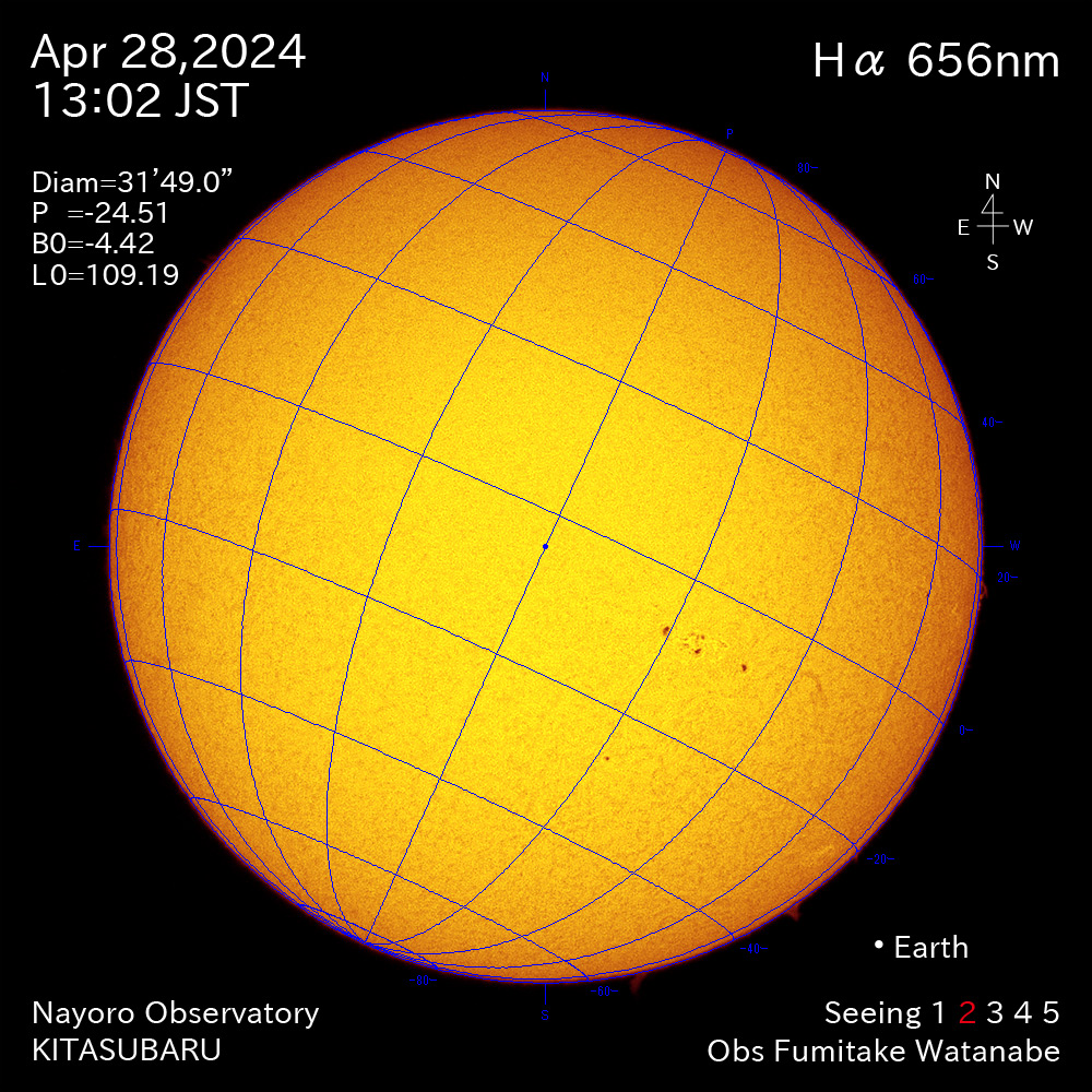 2024年4月28日 Ha波長の太陽
