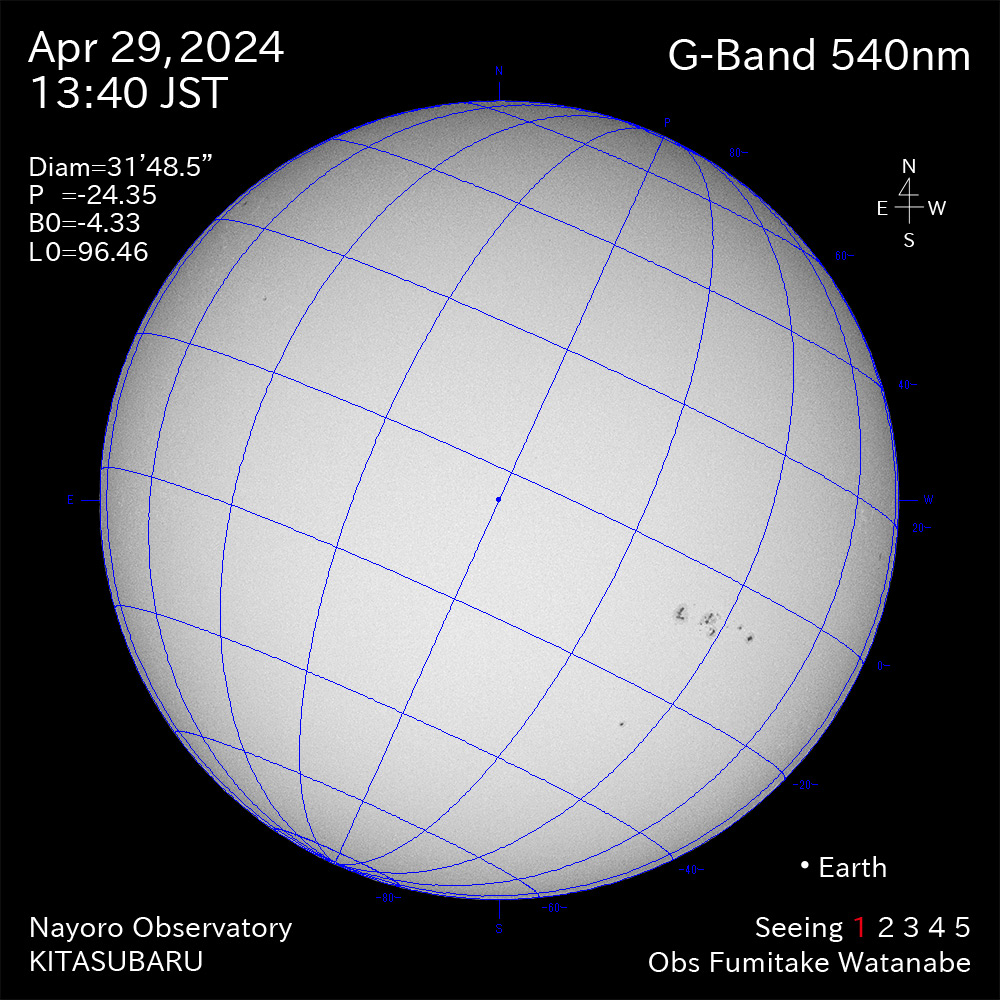2024年4月29日 540nm波長の太陽