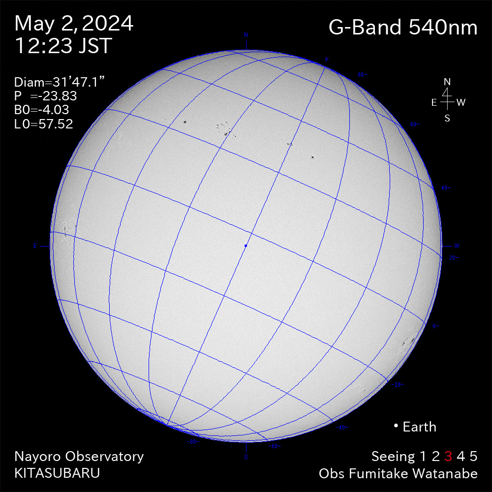 2024年5月2日 540nm波長の太陽