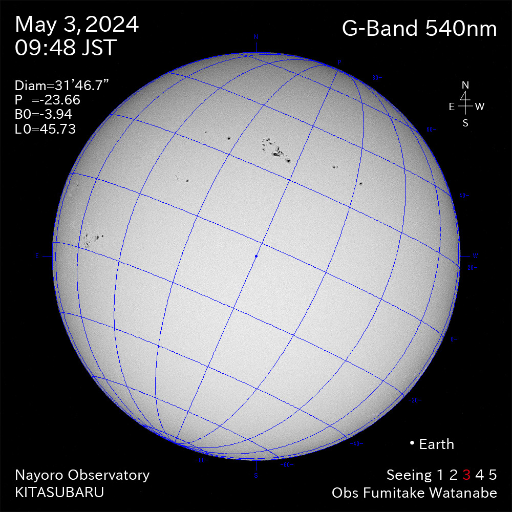 2024年5月3日 540nm波長の太陽