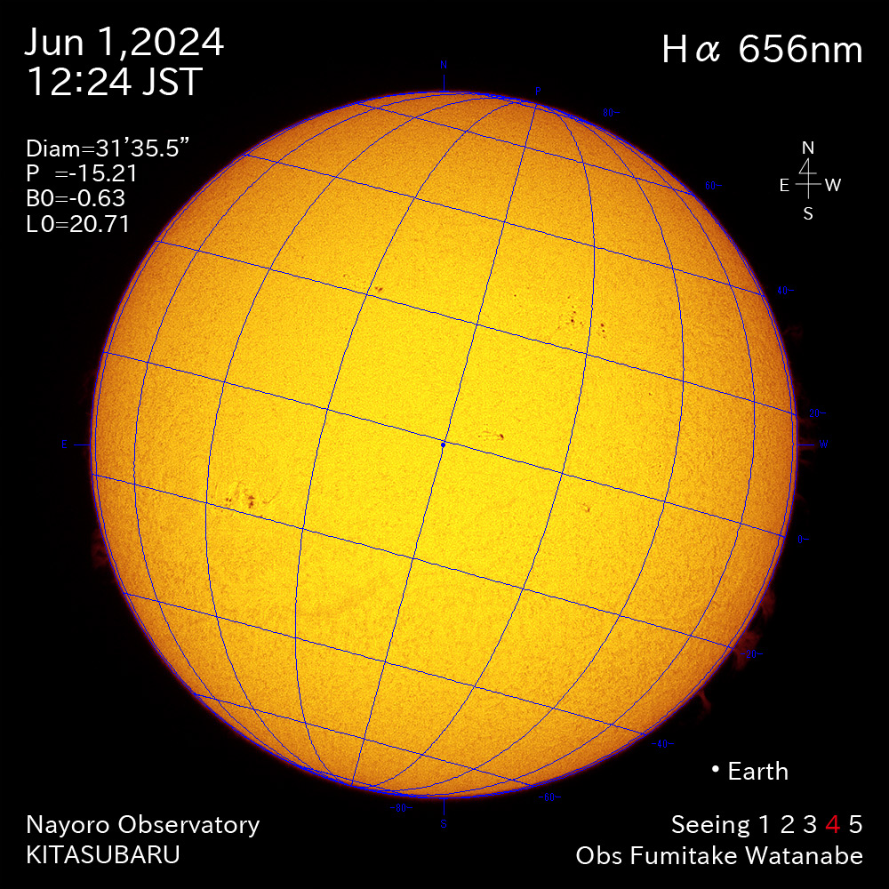2024年6月1日 Ha波長の太陽