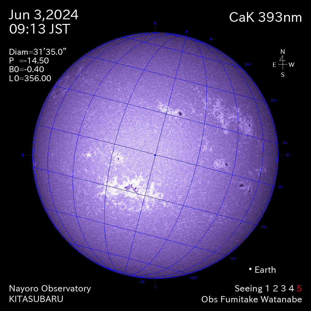 2024年6月3日 CaK波長の太陽