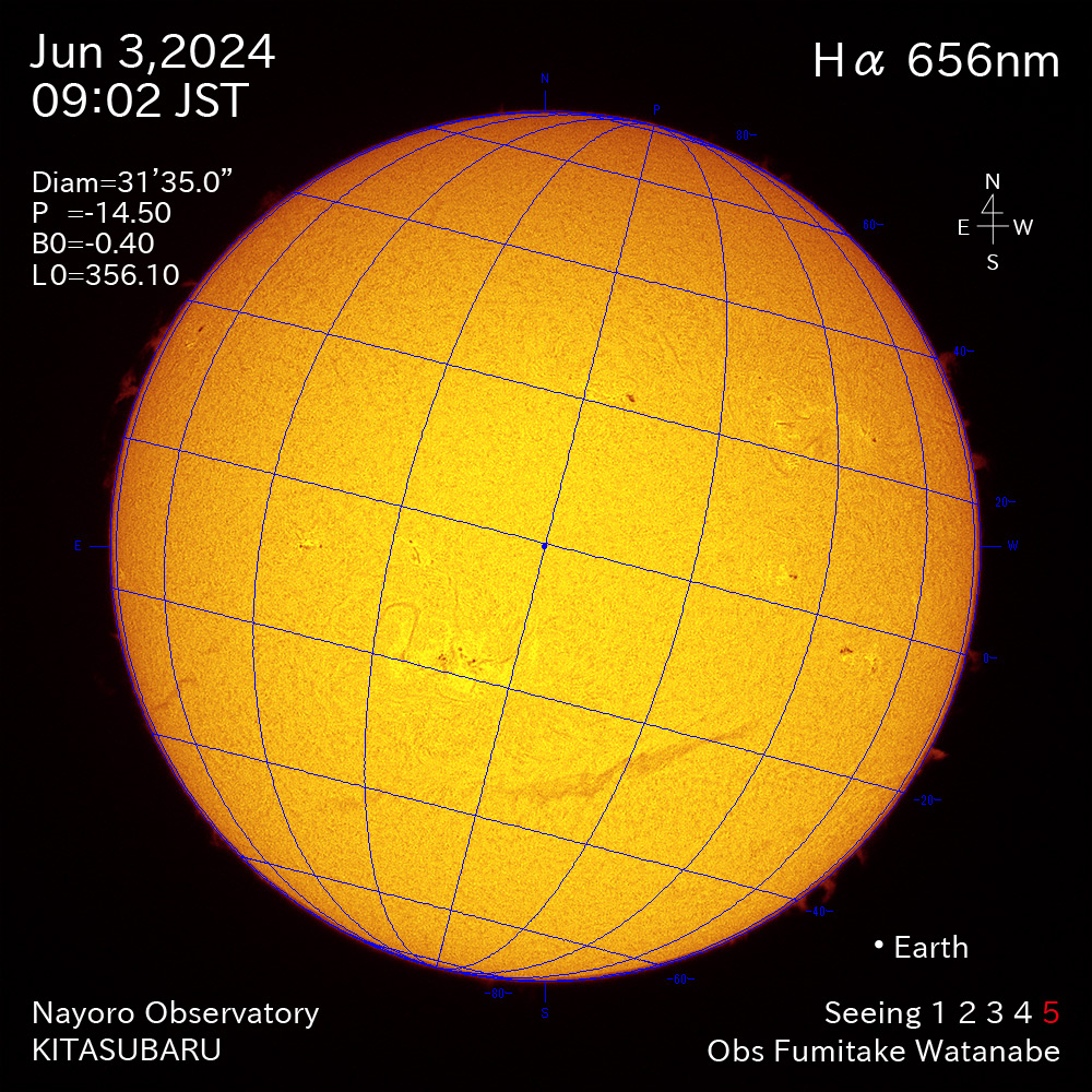 2024年6月3日 Ha波長の太陽