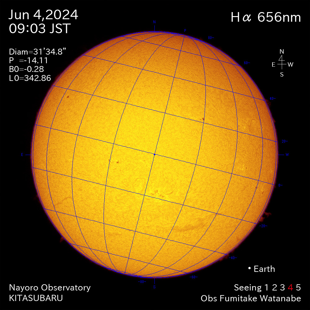 2024年6月4日 Ha波長の太陽