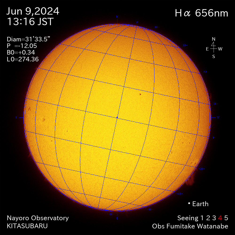 2024年6月9日 Ha波長の太陽
