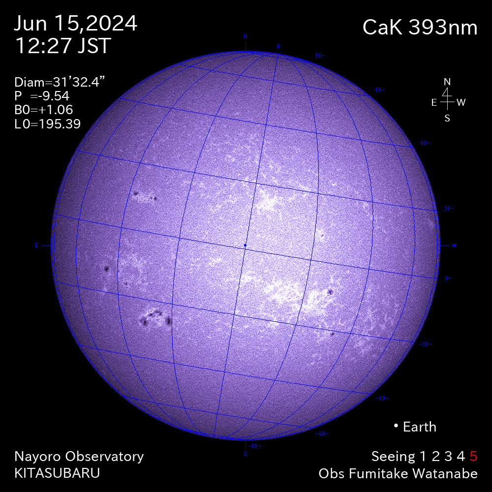 2024年6月15日 CaK波長の太陽