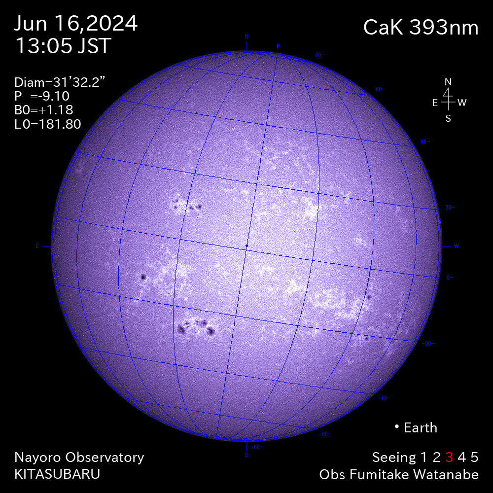 2024年6月16日 CaK波長の太陽