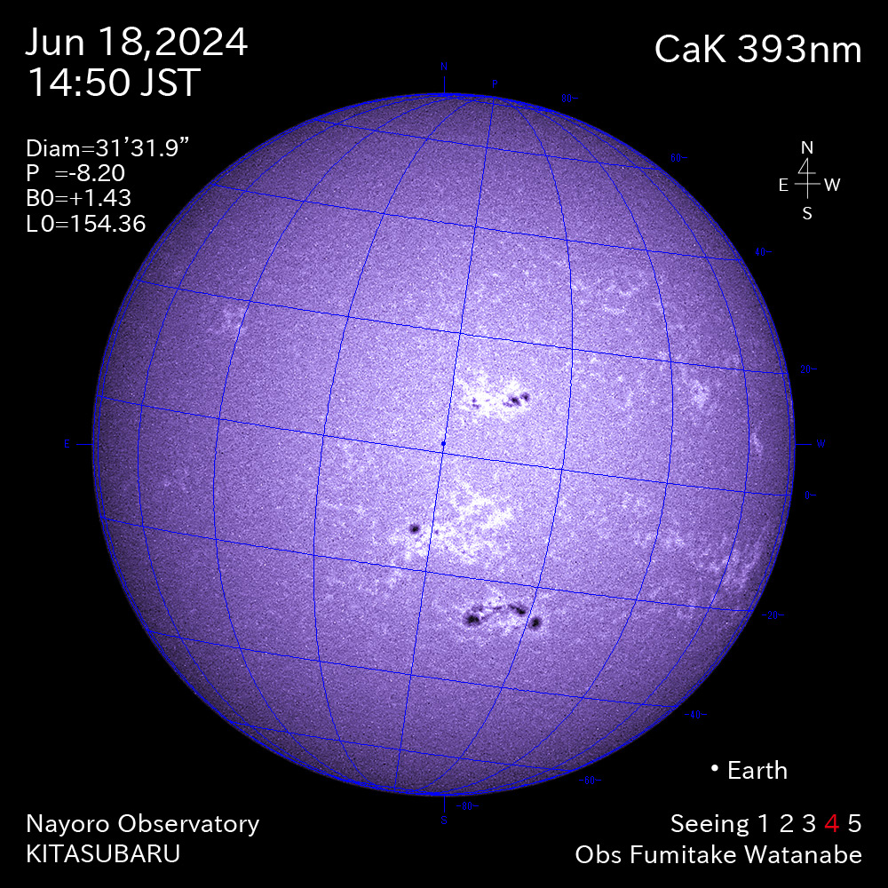 2024年6月18日 CaK波長の太陽