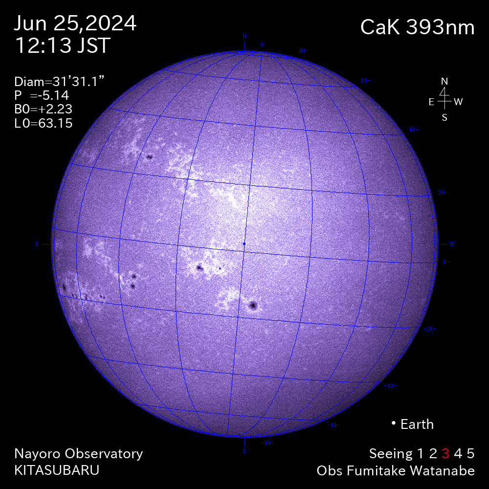 2024年6月25日 CaK波長の太陽