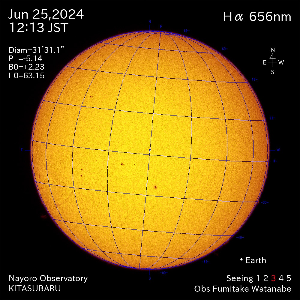 2024年6月25日 Ha波長の太陽