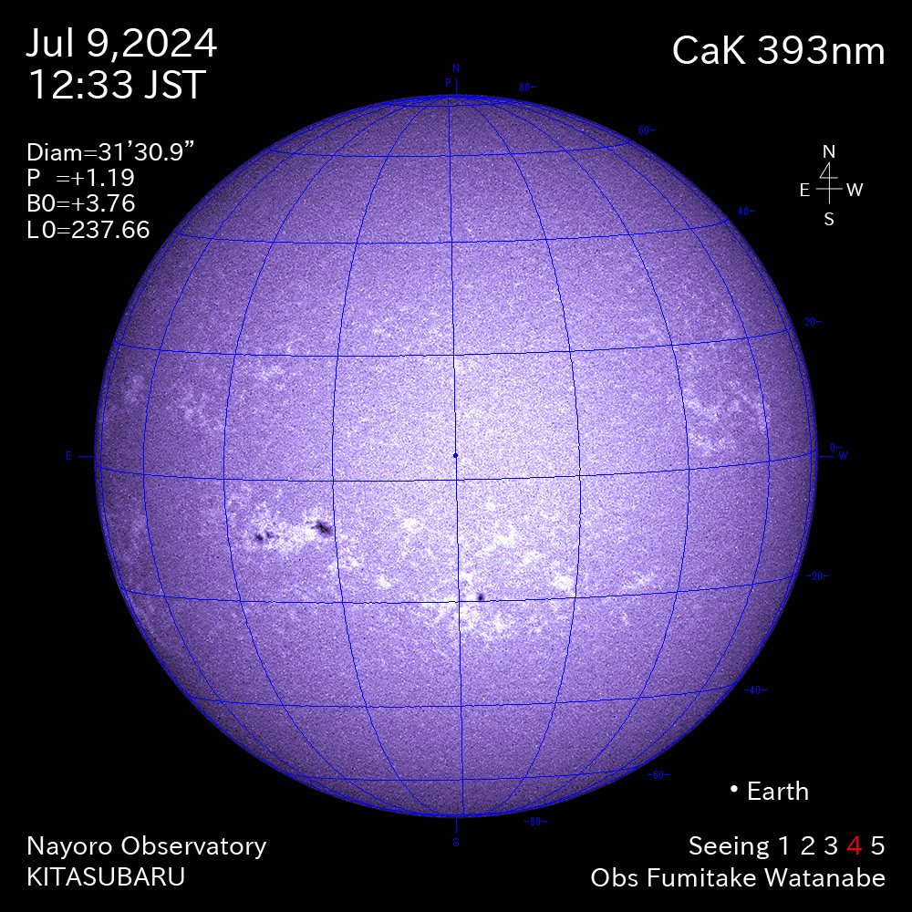 2024年7月9日 CaK波長の太陽