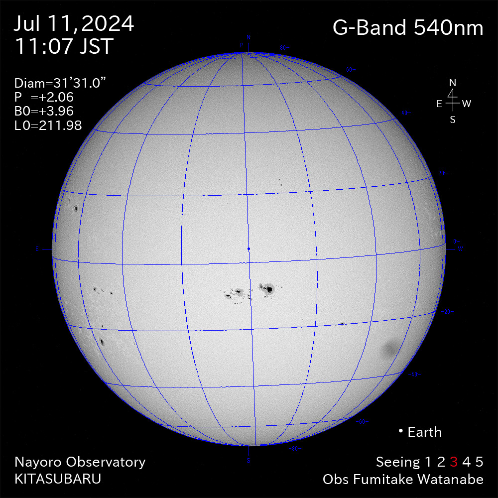 2024年7月11日 540nm波長の太陽