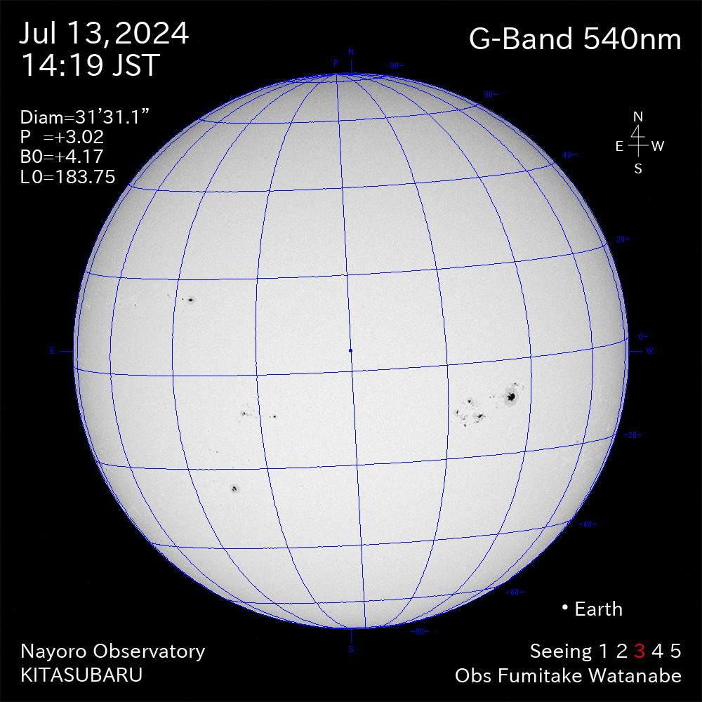 2024年7月13日 540nm波長の太陽