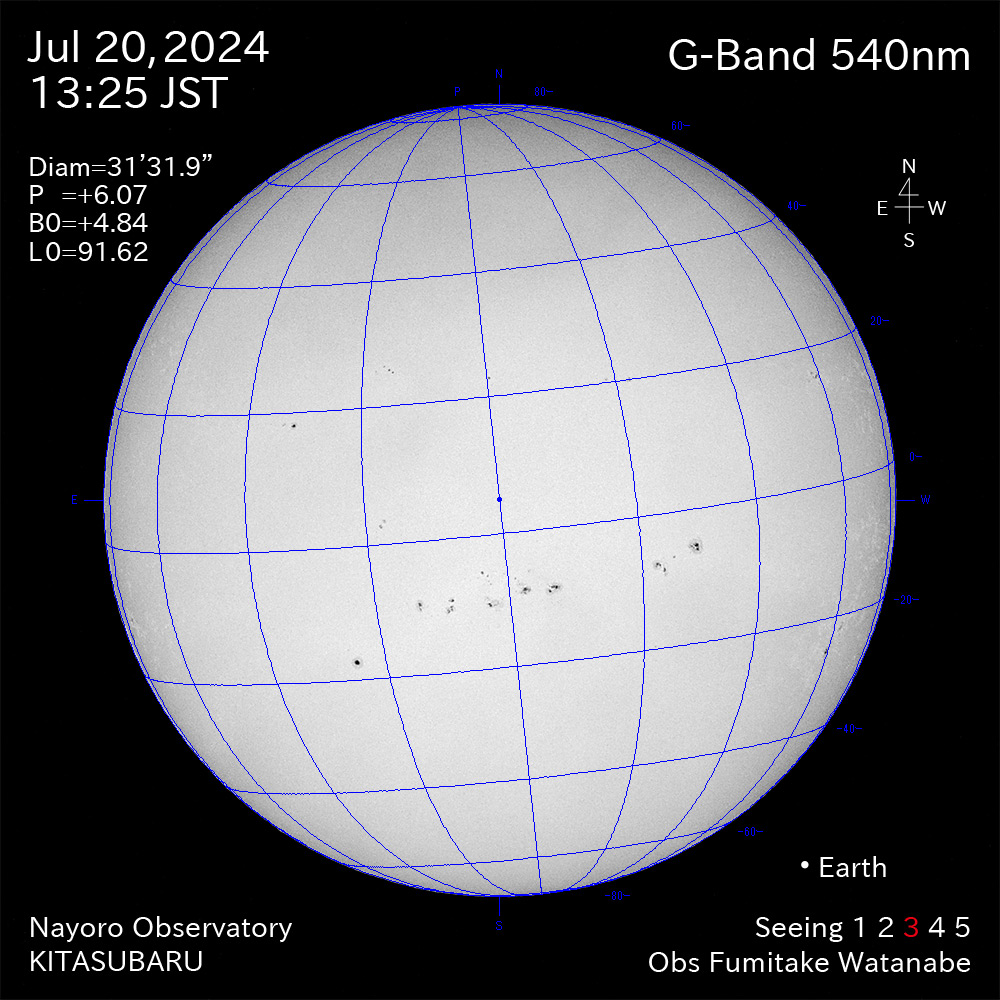 2024年7月20日 540nm波長の太陽