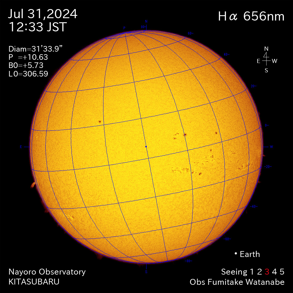 2024年7月31日 Ha波長の太陽