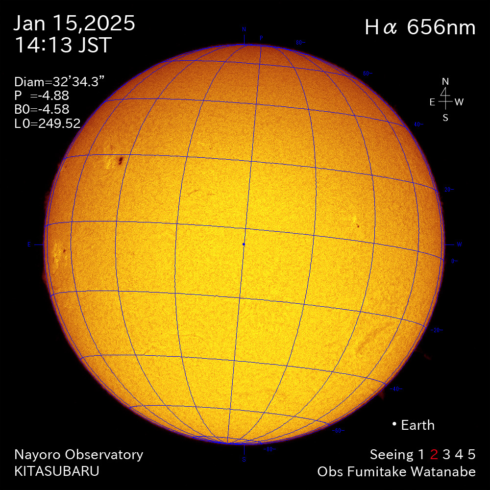 2025年1月15日 Ha波長の太陽