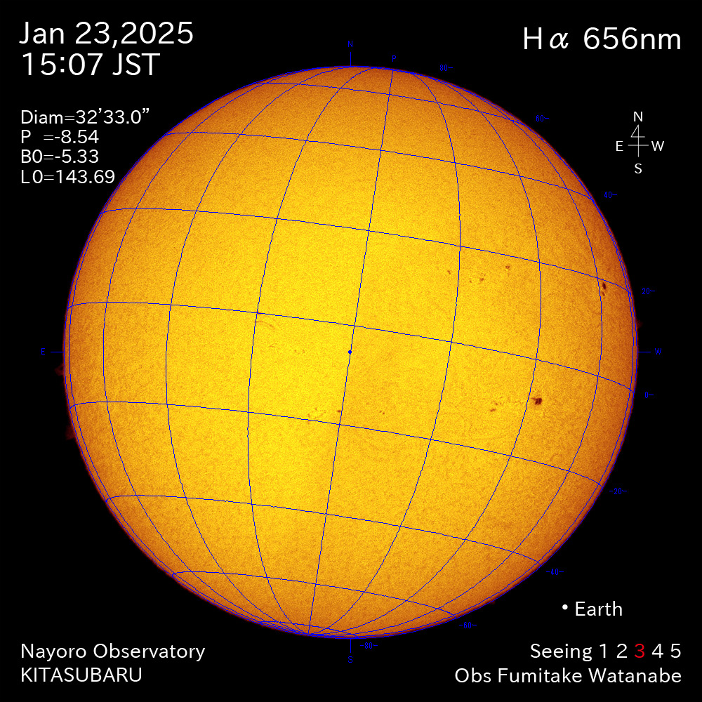 2025年1月23日 Ha波長の太陽