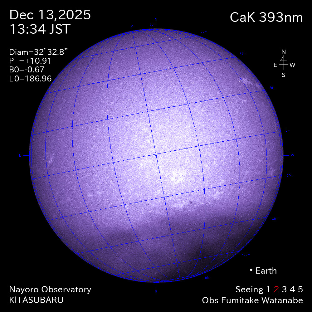 2025年12月13日 CaK波長の太陽