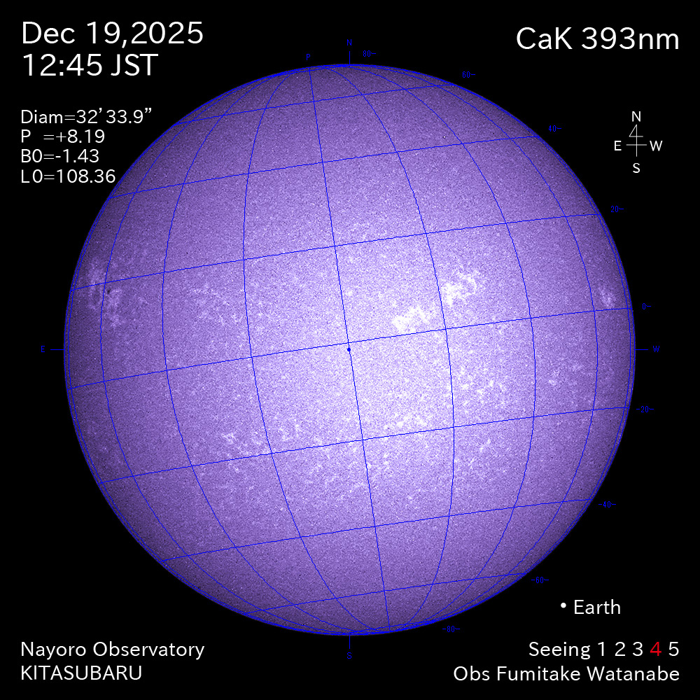 2025年12月19日 CaK波長の太陽
