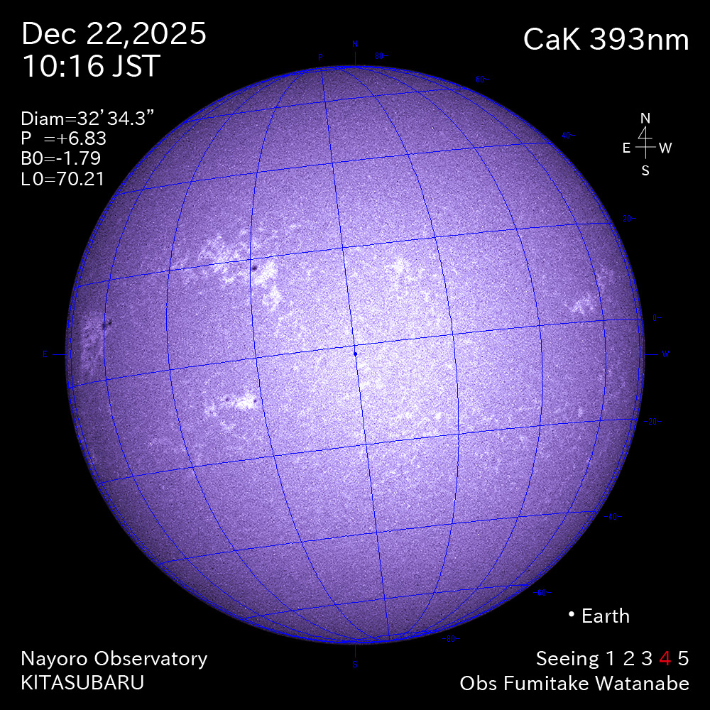 2025年12月22日 CaK波長の太陽