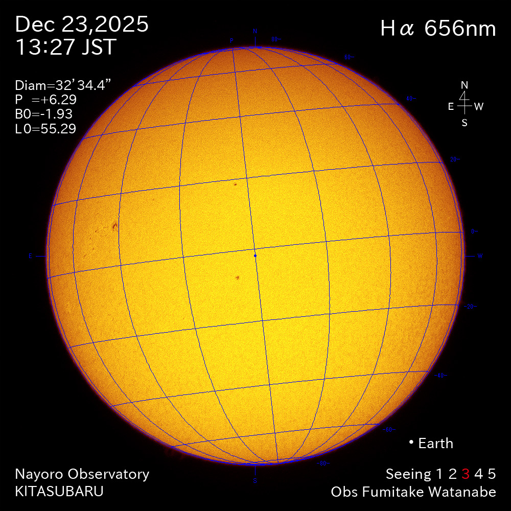 2025年12月23日 Ha波長の太陽