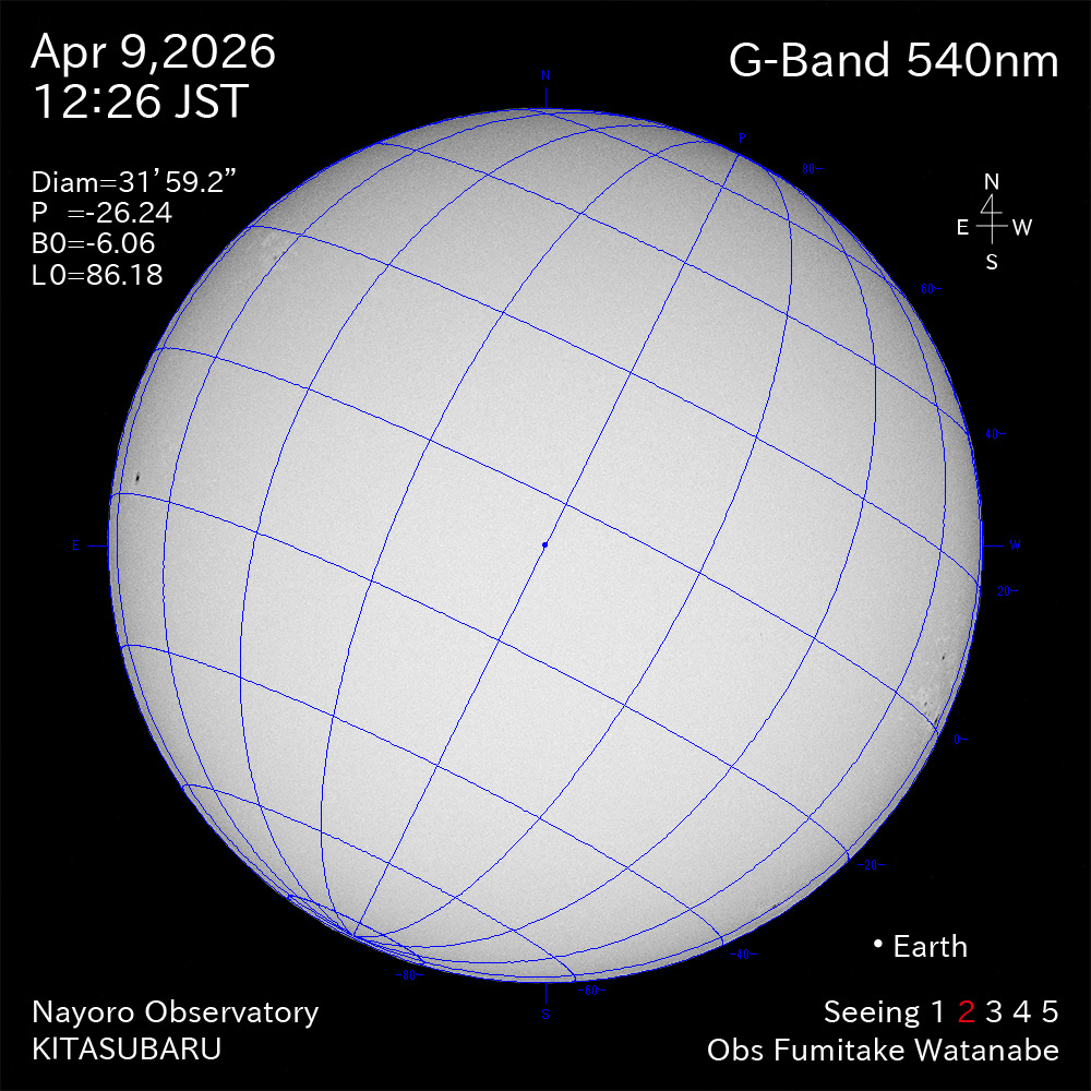2026年4月9日 540nm波長の太陽