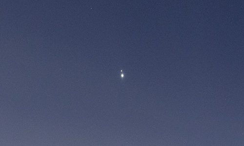 2020年12月20日に撮影された木星・土星の接近
