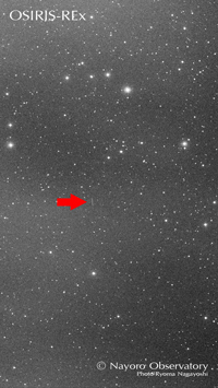 2017年9月22日 22時03分から22時33分に撮影された小惑星探査機 OSIRIS-REx