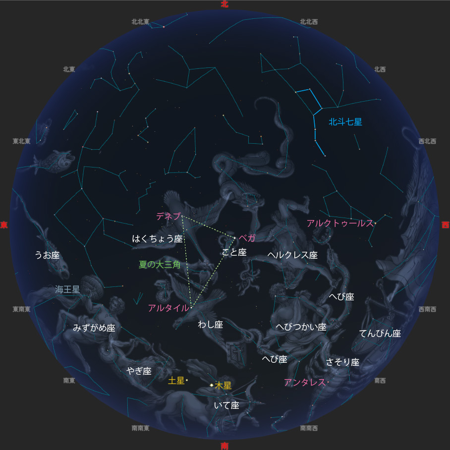 観望会期間中20時ごろの夜空