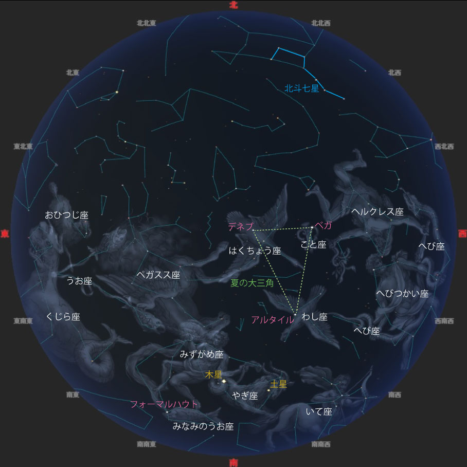 観望会期間中19時ごろの夜空