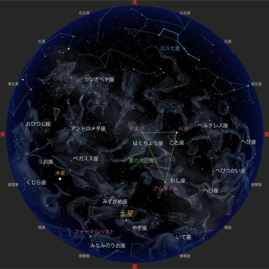 観望会期間中20時ごろの夜空