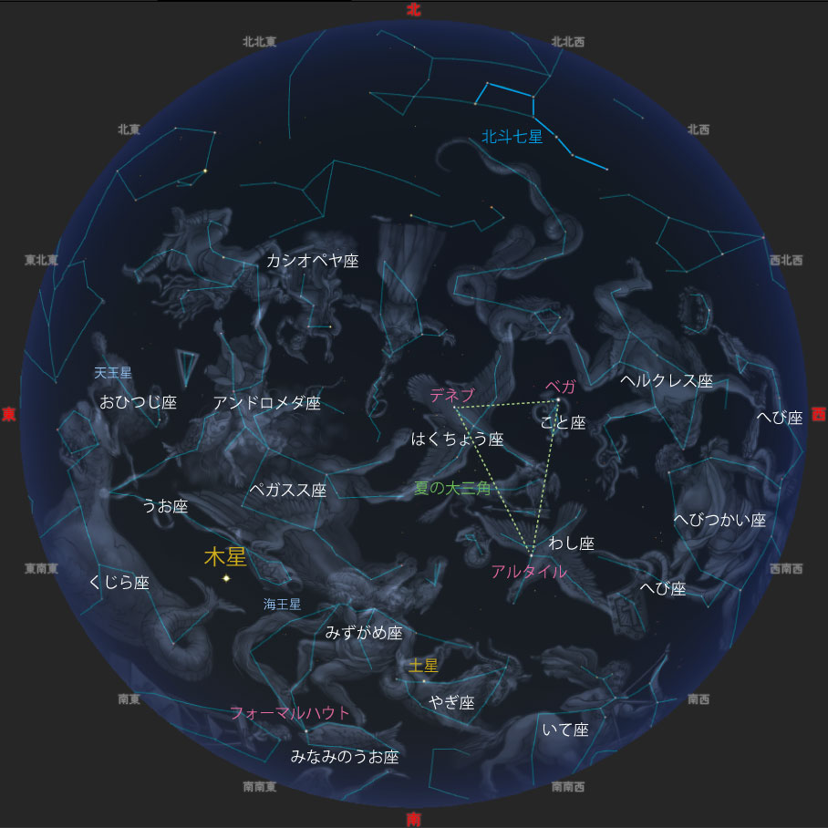 観望会期間中20時ごろの夜空